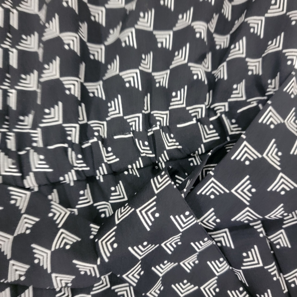 Joie Burgess Jumpsuit Black Wide Leg Cropped Geometric Print Belted Women’s S - Picture 12 of 17